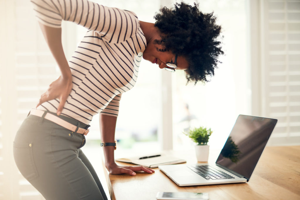 woman with back pain