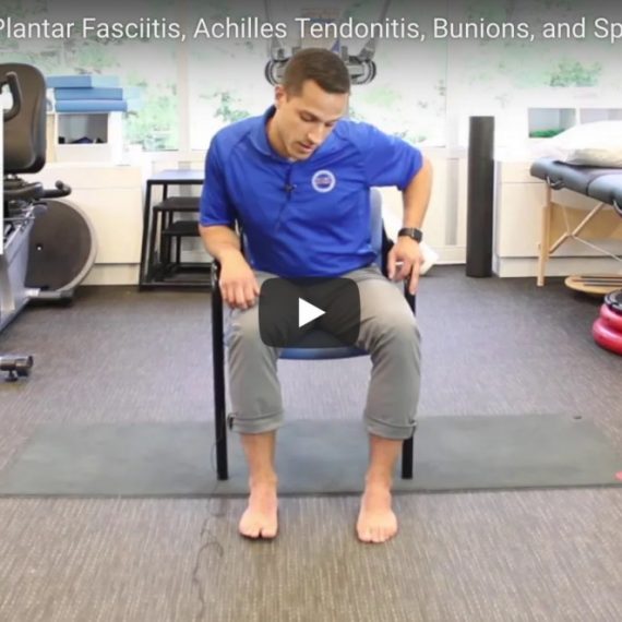 PT demonstrates foot exercises