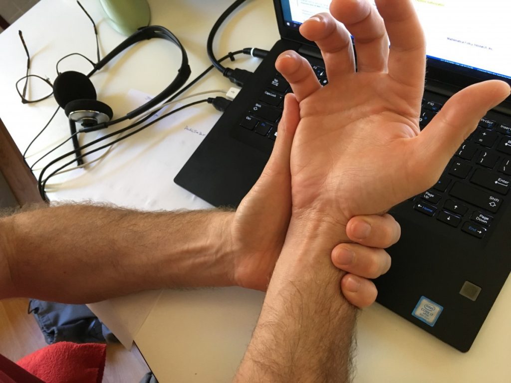 Carpal tunnel syndrome caused by poor typing ergonomics